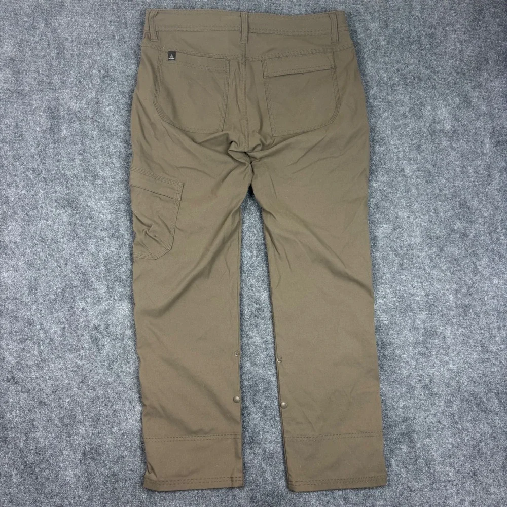 Prana Zion Straight Fit Hiking Pants Mens 34x30 Brown Nylon Stretch M43183027